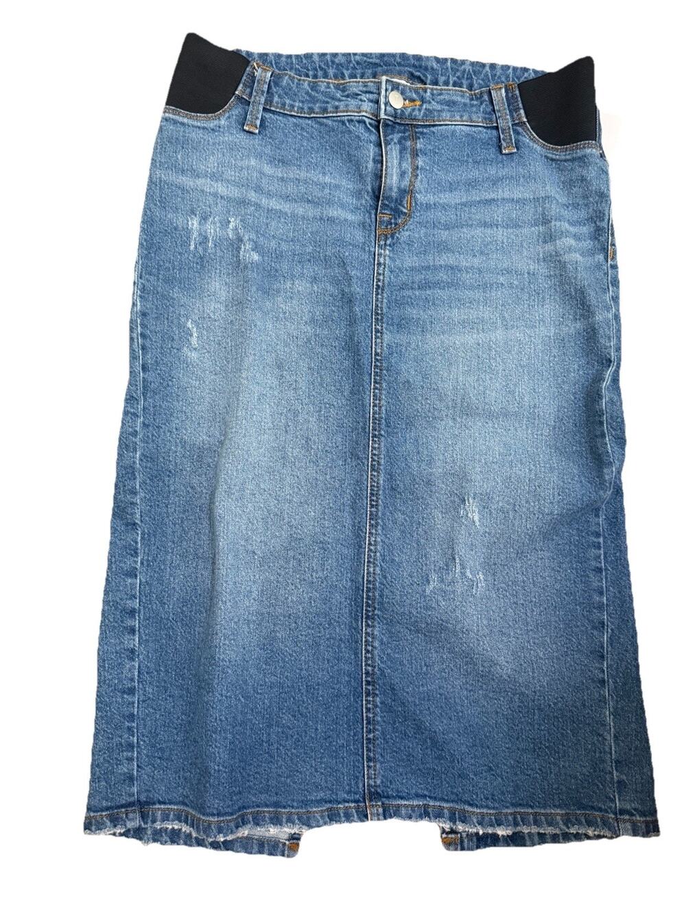 NWT ISABEL Women’s Maternity Denim Comfort Stretch Straight Midi Skirt Size 4
